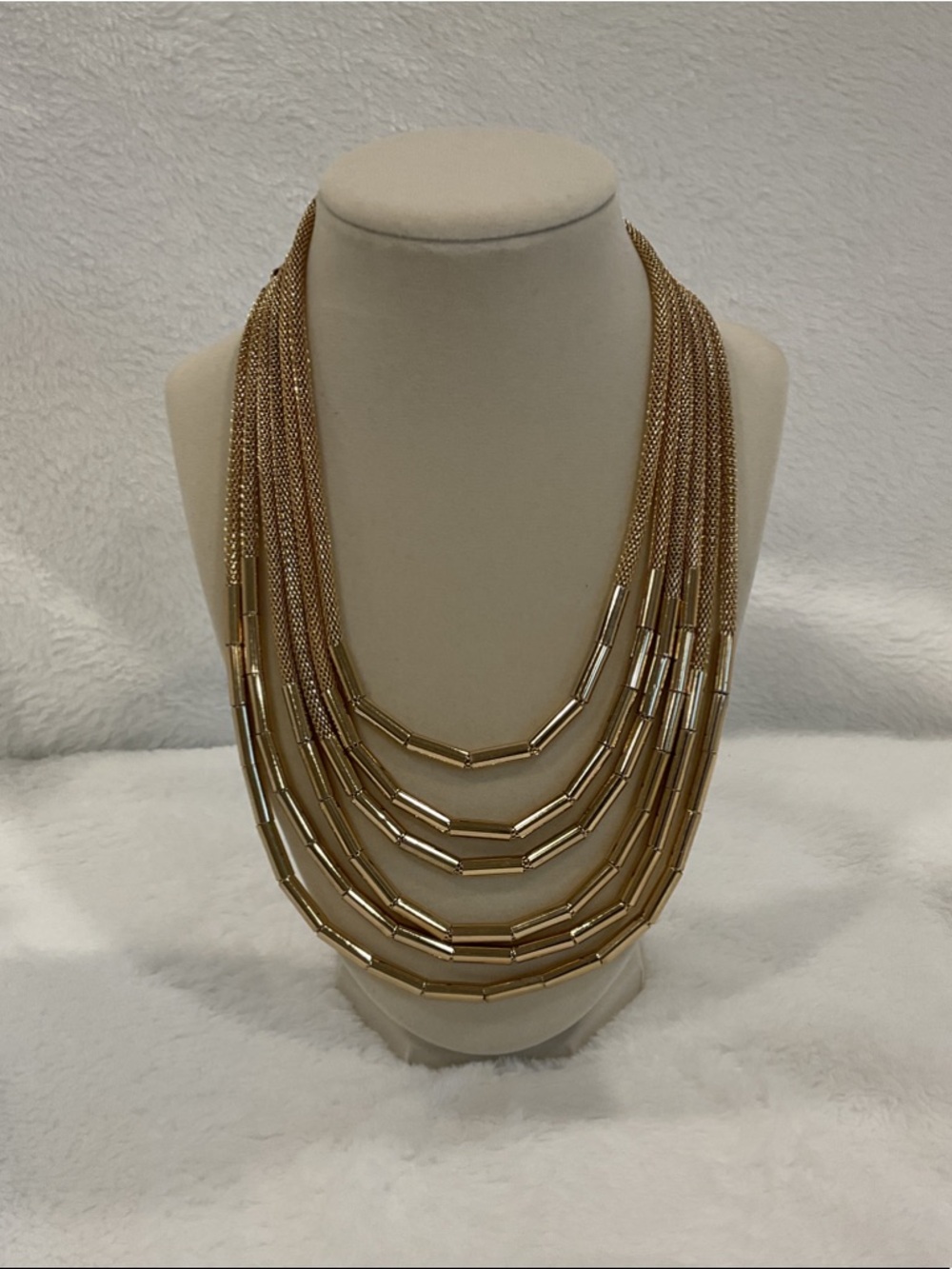 Joan Rivers Gold Multi-Strand Tubular Necklace